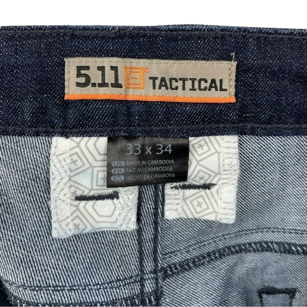 5.11 Tactical Defender Straight Fit Jeans in Dark Wash Indigo Size 33/34 - Picture 9 of 10